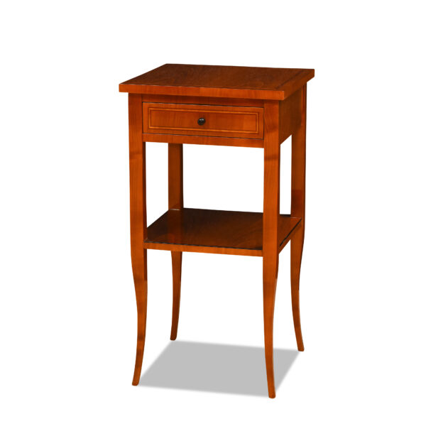 ANTIK SHOP Biedermeier Stil Tischchen Biedermeier Stil, um 1900 Kirschbaum bzw. Nußbaum, hochglänzend lackiert B: 40 cm T: 40 cm H: 76 cm