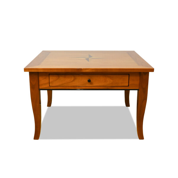 ANTIK SHOP Biedermeier Stil Sofatisch um 1900 Kirschbaum hochglänzend lackiert B: 80 cm T: 70 cm H: 50 cm