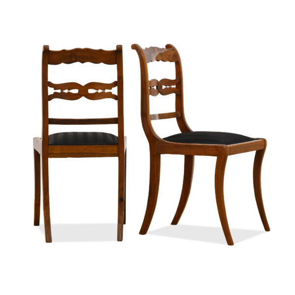 ANTIK SHOP Stuhl, Biedermeier, handpoliert, Nussbaum