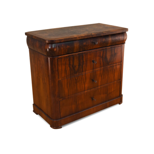 ANTIK SHOP Kommode, Nussbaum, Biedermeier um 1850, mattiert