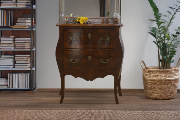 Kommode, Barock um 1900, Nussbaum, Schellack handpoliert | 1412