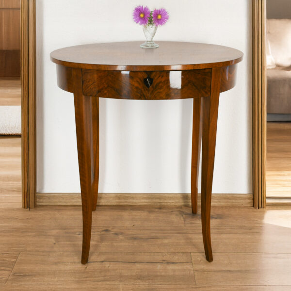 Tisch Biedermeier Nussbaum Schellack handpoliert | 1597_1