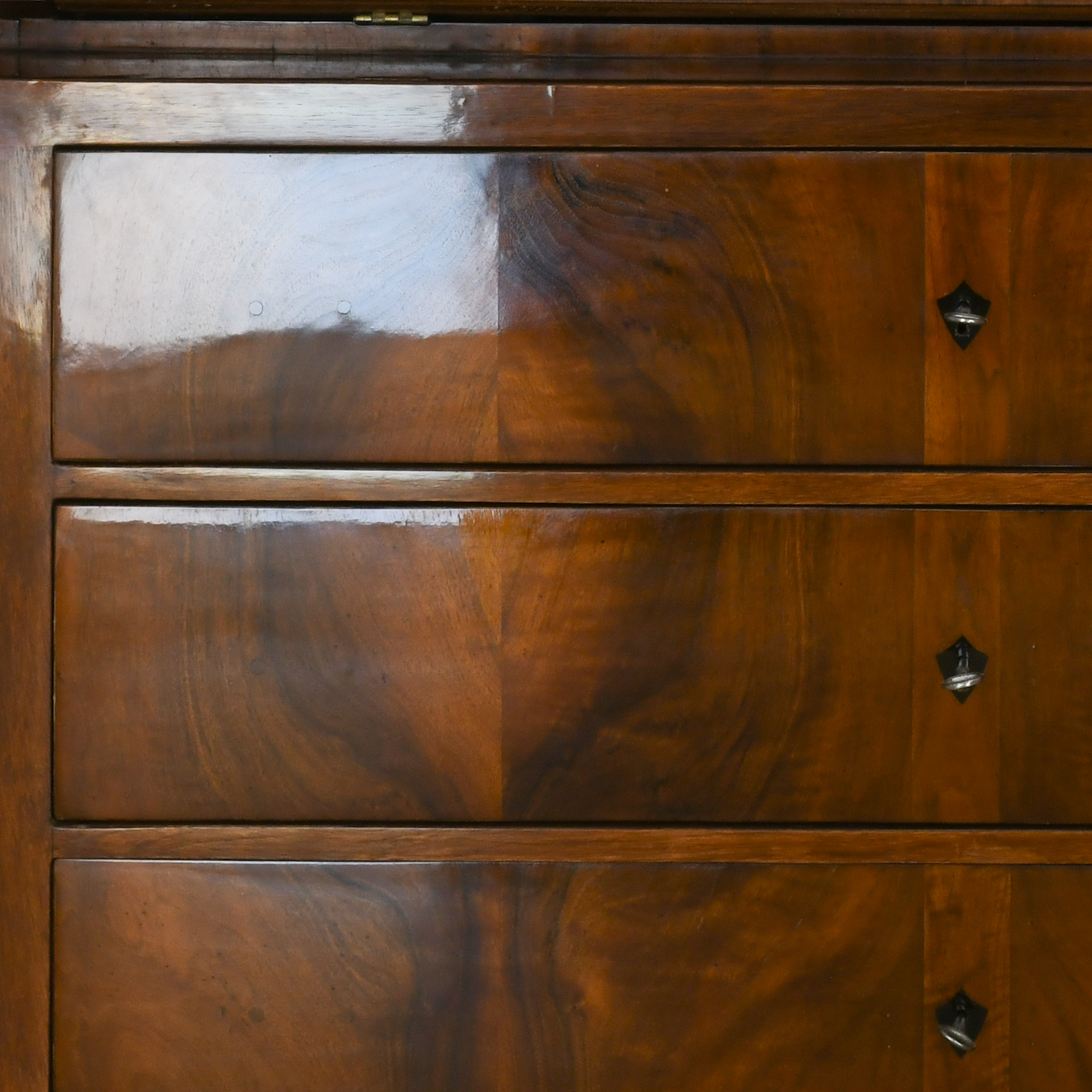 Sekretär Biedermeier Nussbaum Schellack handpoliert | 4390_7