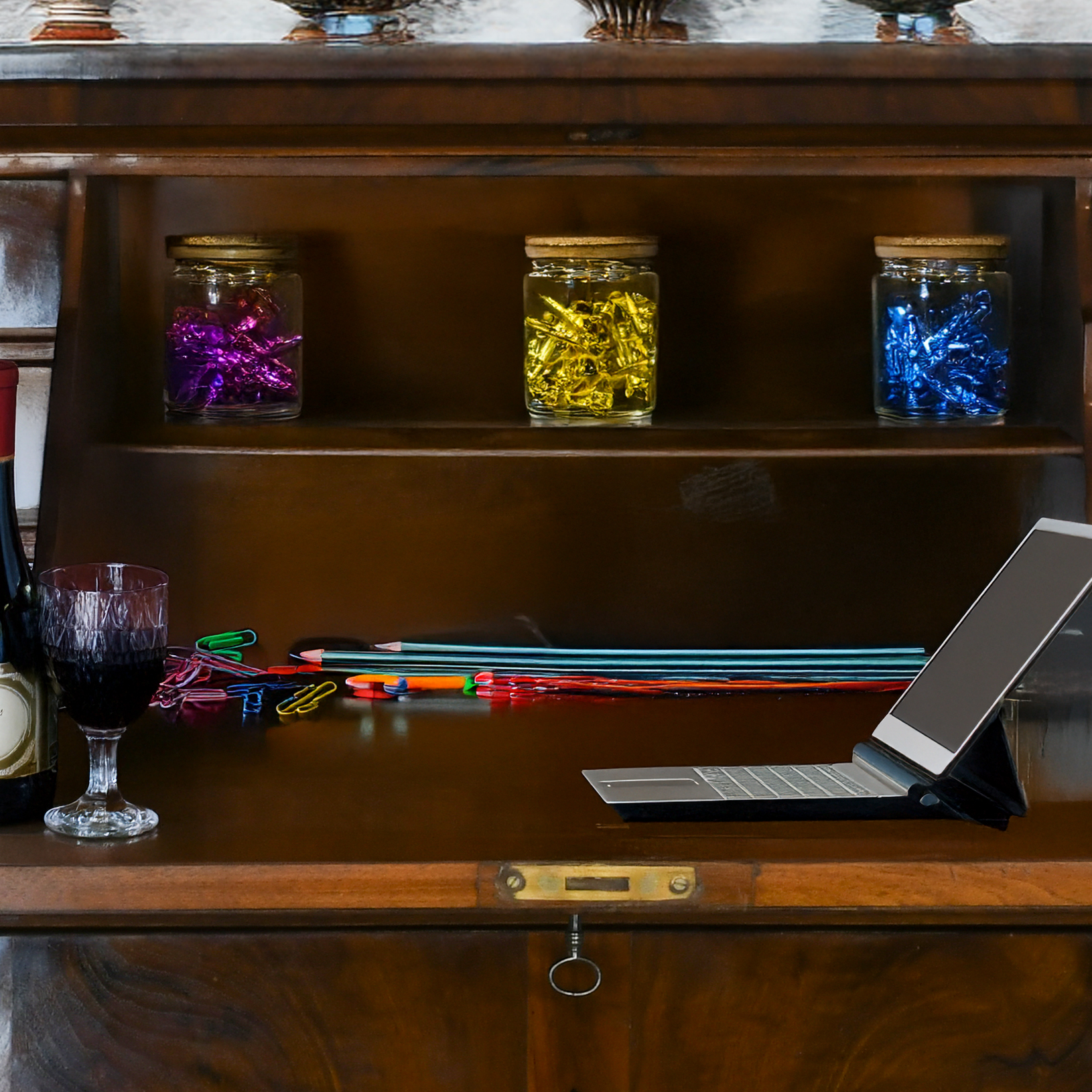 Sekretär Biedermeier Nussbaum Schellack handpoliert | 4390_4