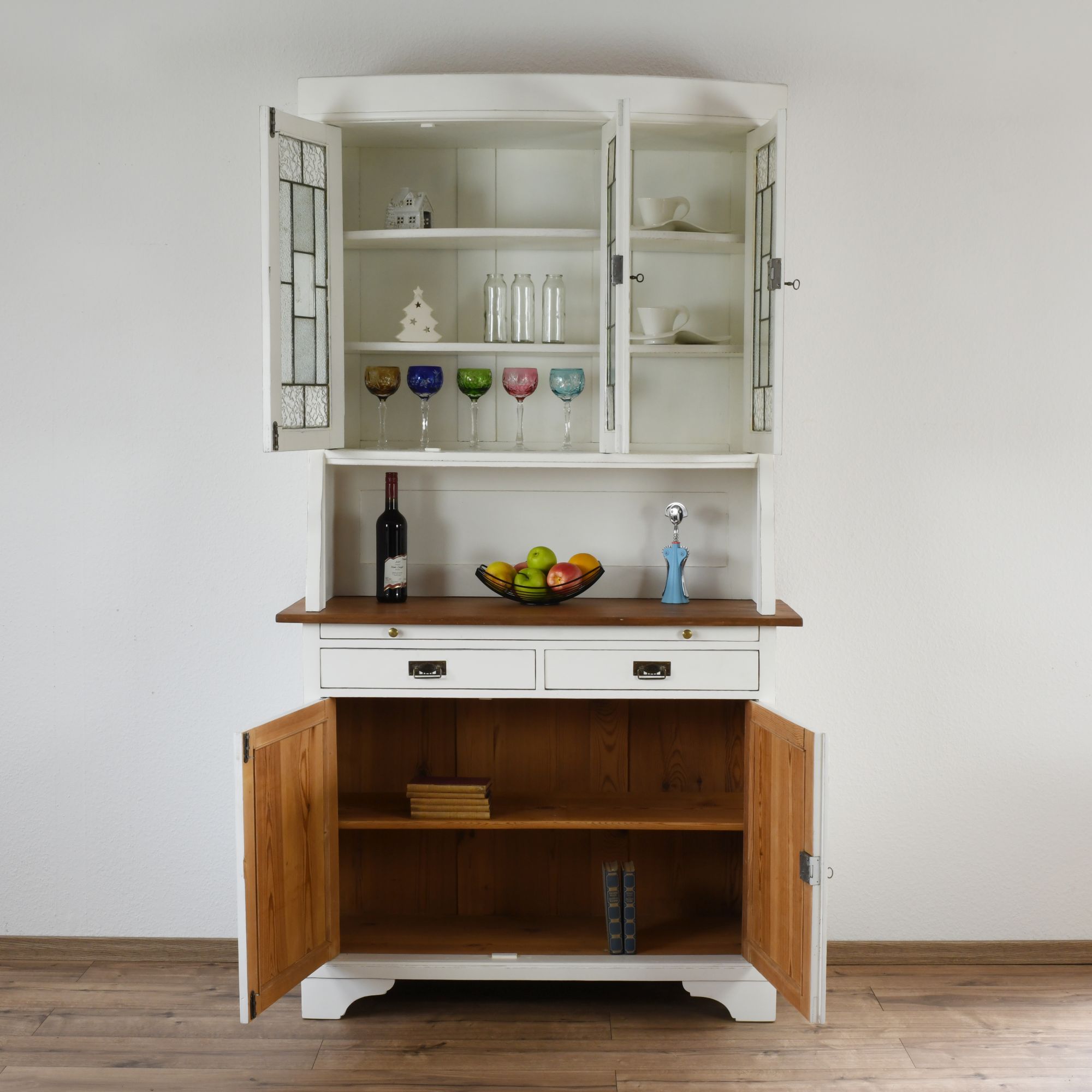 Chic Antique Buffet mural avec 1 porte et 3 étagères