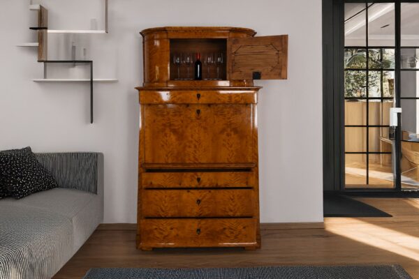 Sekretär Biedermeier Birke Schellack handpoliert | 3489_6