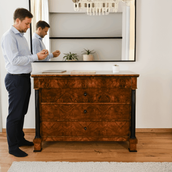 Kommode Biedermeier Nussbaum Schellack handpoliert | 1206_4