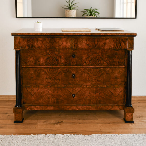 Kommode Biedermeier Nussbaum Schellack handpoliert | 1206_1